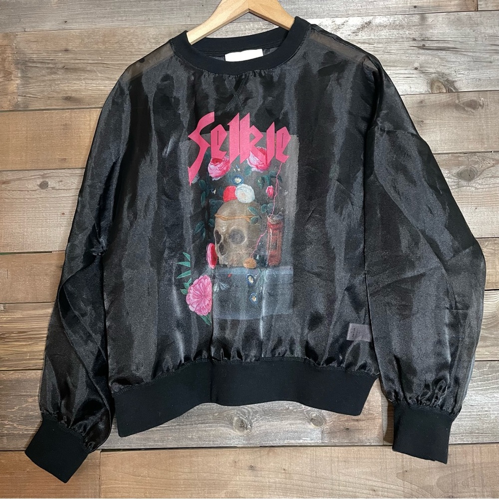 Selkie Pillow Still Life Ghosted Pullover in Black
